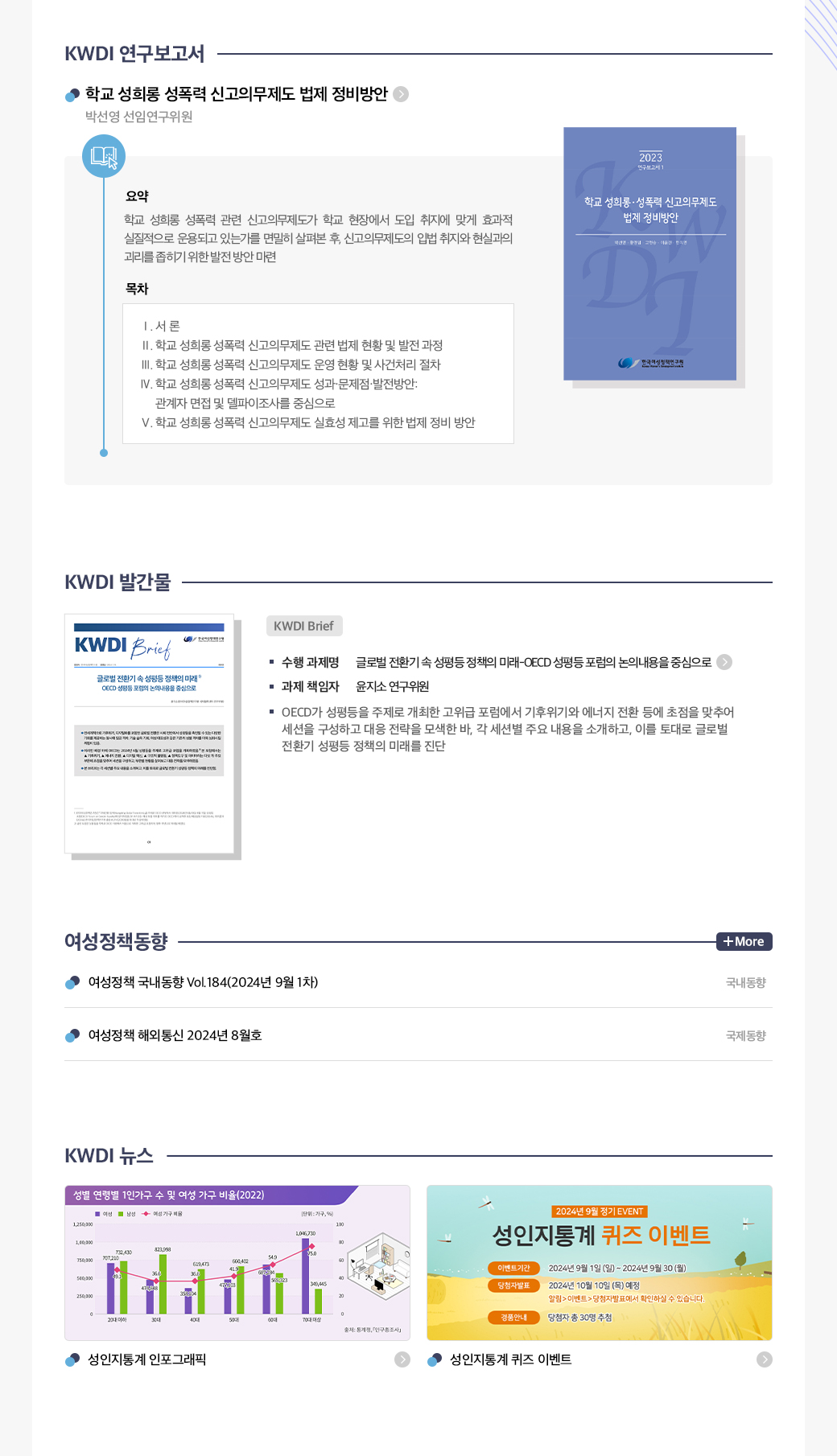 KWDI 뉴스레터 발간물 내용